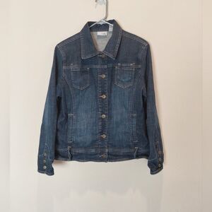 PLATINUM Chico's‎ Heacy Denim Jacket Size 2